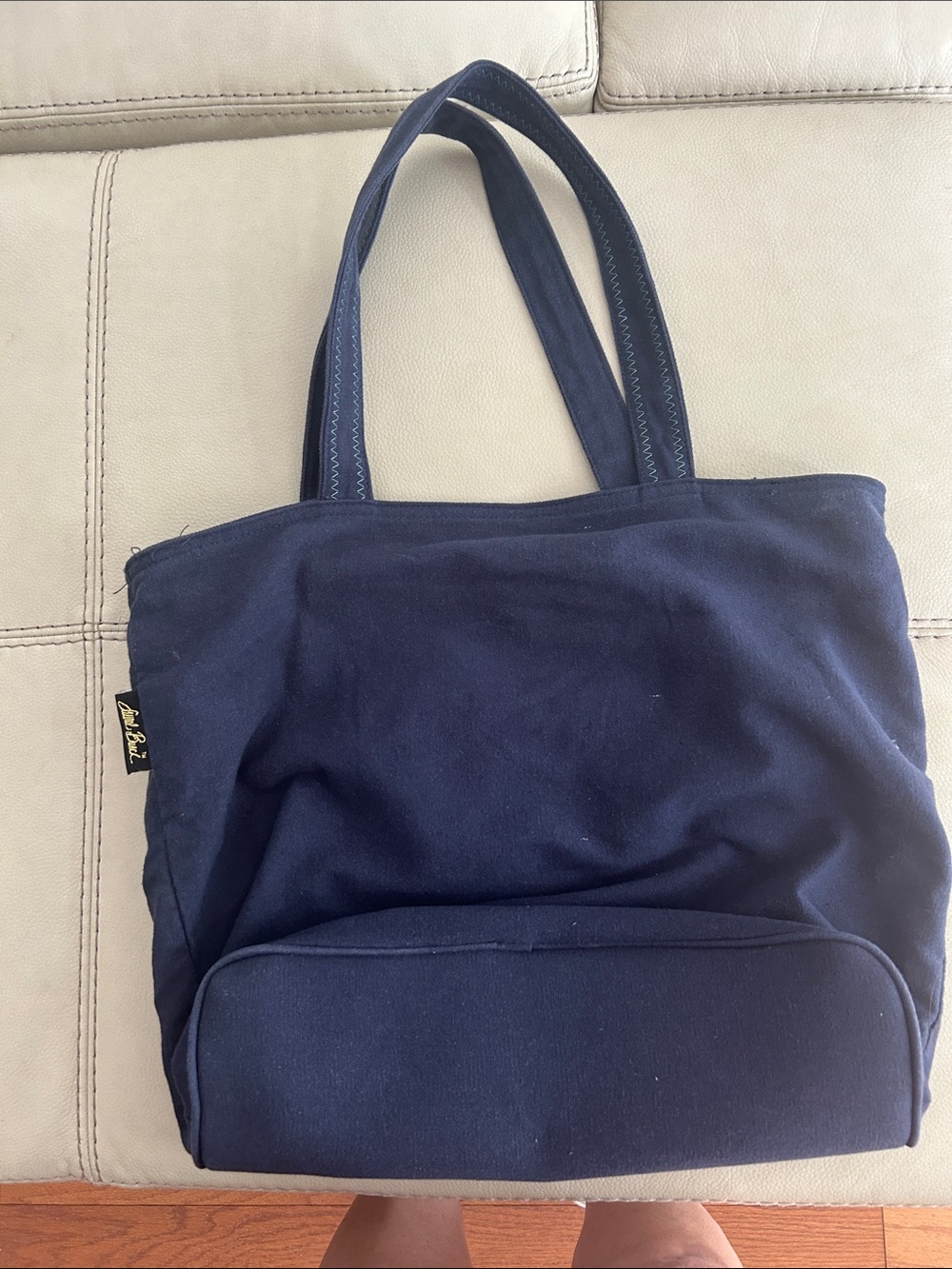 Laurel Burch Navy Tote with Purple Multicolor Cat Panel - Picture 6 of 6